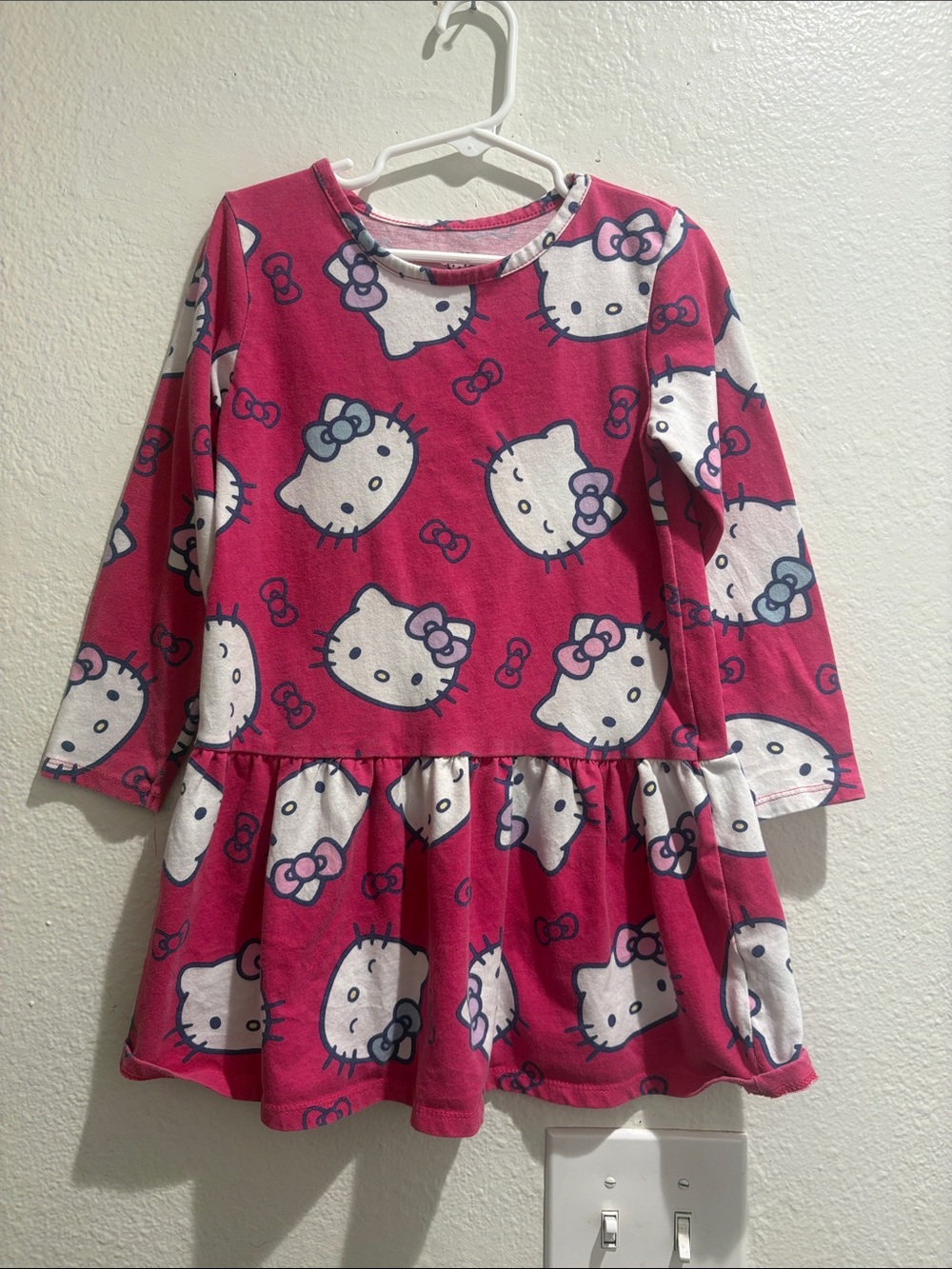 Hello Kitty Hot Pink Long Sleeve Dress -5T